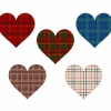 タータンチェック風のハートマーク素材5色