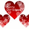 メリークリスマスの文字が入った真っ赤なハート素材