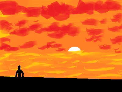 夕陽を見るアトラス