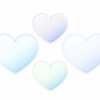 半透明な薄青いハート素材　4色