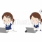 【イラストＡＣ】パソコンを使うＯＬ