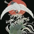 メンズ和柄半袖Tシャツ／鶴亀鯛