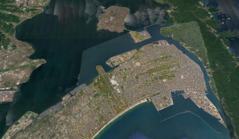 googleMap航空写真で場所当て