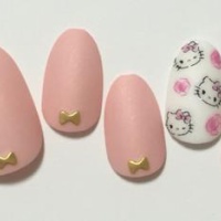 100均で作れる簡単"キティ"ネイル