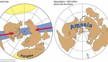 2億5千万年後の地球の姿が公開!超大陸「アメイジア」が誕生していた!(動画あり)