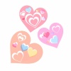 淡い色のハートに小さなハート模様が重なるイラスト素材