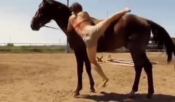 うまく背中に乗れないお姉さんを見かねた馬が取った行動がイケメンすぎる
