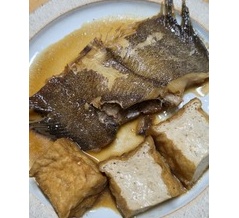地味色、鰈の煮つけ