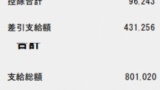 今月の給料が52万円で賞与が80万円そして障害年金等が24万円だった（※画像あり）