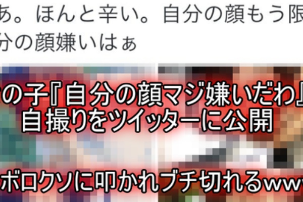 画像あり 女の子 自分の顔マジ嫌いだわ と自撮りをツイッターに公開 ボロクソに叩かれブチ切れるｗｗｗ ネクスト速報