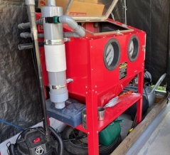 直圧式サンドブラスト　試運転