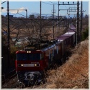 1/23晴天の見沼陸橋　富士山バック他　でＥＨ５００（金太郎）＆ＥＦ２１０（押太郎）牽引武蔵野貨物