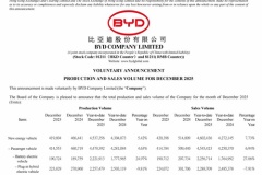 中国BYD、世界販売460万台　EVでトップ確実―2025年