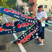 伊奈波盆おどり大会の後片付け