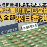 『成田空港で金密輸多発、今年摘発の33件はすべて香港発』の画像