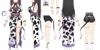 【にじさんじ】詩乃、三面図宣材写真を公開『新衣装はママの全力に期待』『全力出したらyoutubeの収益化が終わりそう』