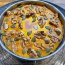 3月10日　カボチャのチーズケーキ焼けてます。