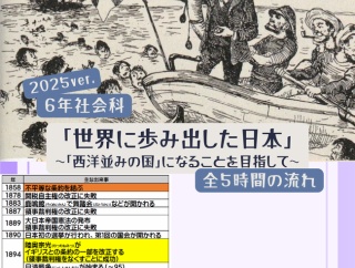 ６年「世界に歩み出した日本 ～「西洋並みの国」になることを目指して～」2025年度ver.指導案（単元計画・ワークシート・資料・授業用パワポ）小学校社会科