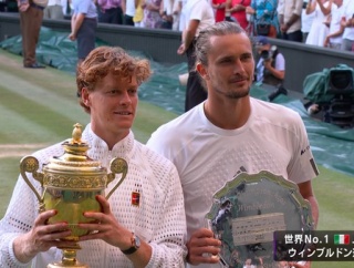 シナーが覚醒ズベレフに逆転勝利しウィンブルドン連覇達成！GS5勝目！！これが世界1位の強さ･･･！