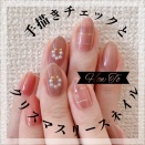 【how to】手描きチェックとクリスマスリースネイル