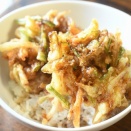ホッキの貝ひものかき揚げ丼