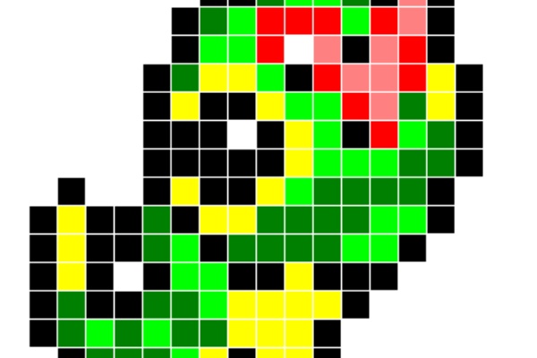 ポケモン アイロンビーズでキャタピー 図案 びーずめも