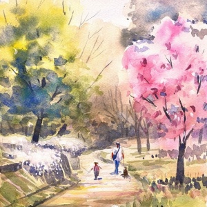 アニメ聖地巡礼絵画⑤ 君の名は　水彩画＋塗り絵用2枚　額縁25㎝×34㎝　背景画 Amazon.co.jp: マルイ ローゼンメイデン20周年展 A4メモリアル