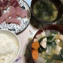 刺身　煮物　納豆