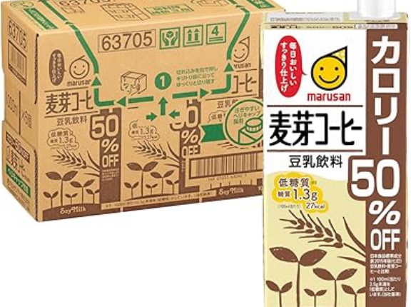 【1,022円】マルサン 豆乳飲料 麦芽コーヒー カロリー50％OFF 1L×6本がセール特価。低カロリー＆低糖質