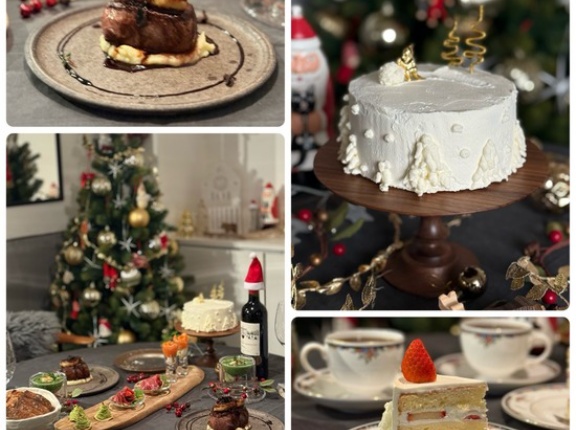 クリスマスの食卓2025 ロッシーニ風&クリスマスケーキ&朝の答え