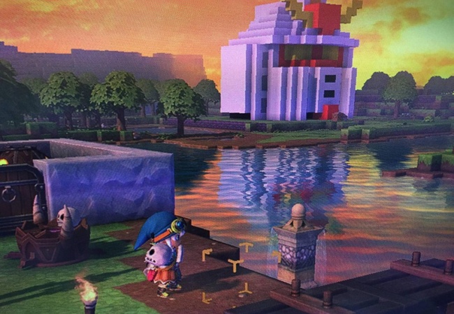 【ドラクエビルダーズ】ふと夕焼け眺めたらガンダム沸いてたｗｗｗｗ【DQB】