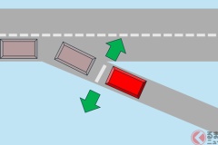 “斜め側道”からの本線進入の合図は左で。