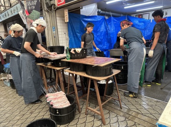 明石「魚の棚」にて