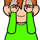 手話単語：２５２５　【まつげ】