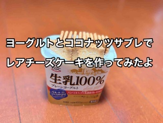 SNSで流行っているヨーグルトにビスケットを投入して作る簡単チーズケーキのアレを作って食べてみた！