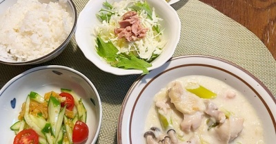 1年前は…＆鶏もも肉と白ネギのクリーム煮
