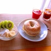 クリームチーズと卵がおいしい。　#E朝