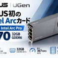 ASUS初のIntel Arcカード「UGen Arc Pro B70」公開。32GB×4枚でローカルAI推論