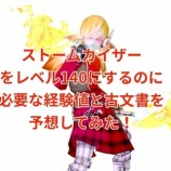『ストームカイザーをレベル140にするのに必要な経験値と古文書を予想してみた!』の画像