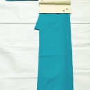 豆千代モダン　puzzle色無地　ターコイズ〜リボン柄の名古屋帯〜