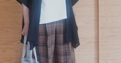 夏の着回しに◎冷感素材×UVカット！大人のチェック柄ワイドパンツで快適コーデ【for/c PR】
