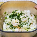 レンジで簡単「海老ピラフ」（EVER COOK）使用&「あおよ」さんの耐熱の器をトンスイに使用
