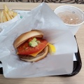 虹＆花屋の夏祭りブーケ＆モスバーガー「アボカドタコスバーガー」