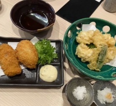 楽市楽座で白子の天ぷらと鰻の白焼き