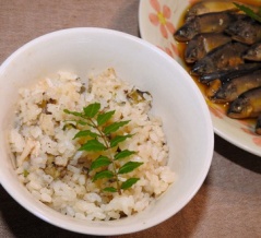 若鮎の炊き込みご飯