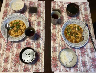 夕食は麻婆豆腐