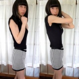 『デザイン袖プルオーバーと千鳥柄ミニスカート全身編///きゃわわ///』の画像