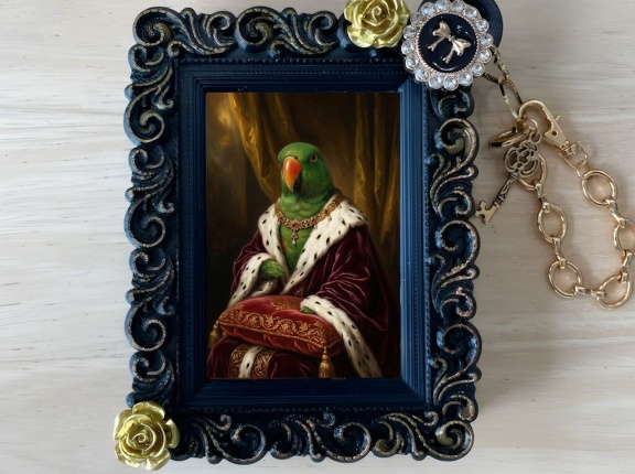オオハナインコのルネサンス肖像画バッグチャームができました！