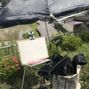 成安造形大学公開講座に参加「仰木の棚田」ワンデースケッチ🎨 : 水彩
