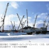 巨大クレーン３０基、白銀にそびえ立つ要塞…日ハム新球場建設進む